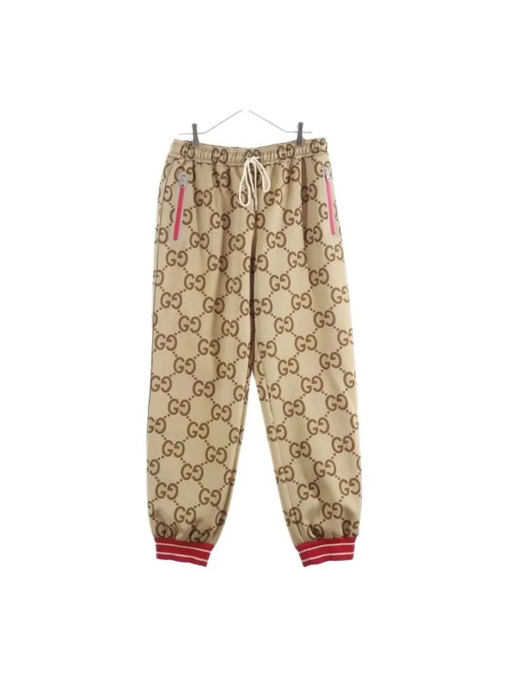 Gucci Anniversary Jumbo GG Neoprene Sweatshirt Jogger Pants Track Brown Beige